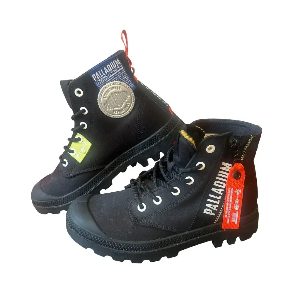 Palladium High Top Boots Black Side Zip Women’s 6.5 Mint Condition